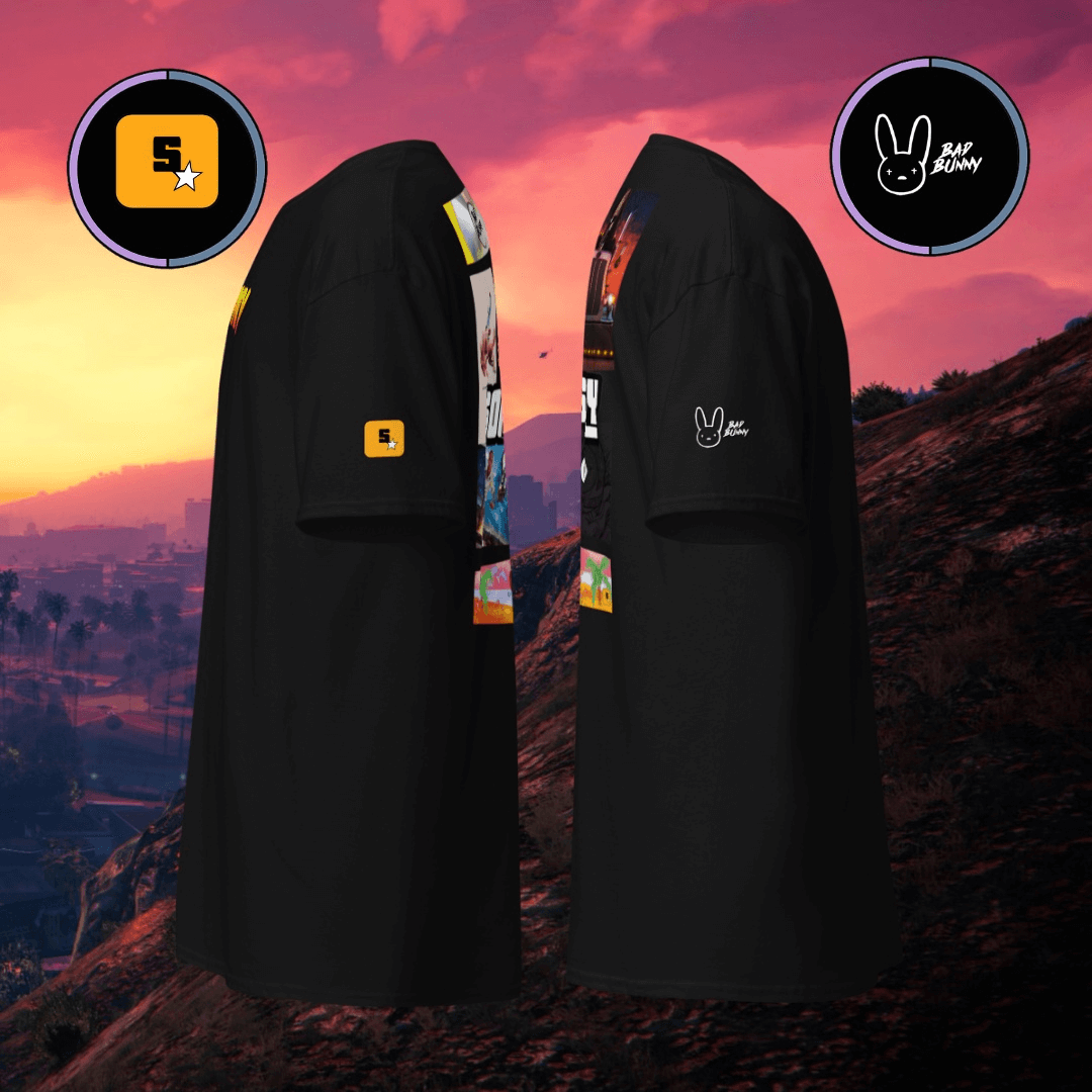 Camiseta LevelUp Bad Bunny Edition
Camiseta de manga corta
Cuello redondo de 4 capas Cubrecosturas reforzado en cuello y hombros
Costuras laterales.
100% algodón 
punto liso
190 g/m²
ENVÍO DE 3 ASoundsly Soundsly Camiseta LevelUp Bad Bunny Edition